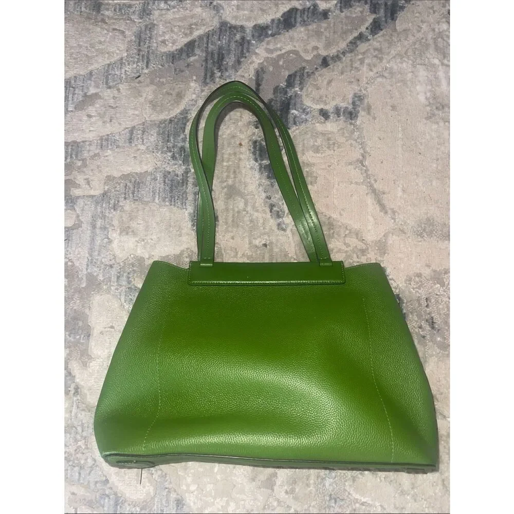 Michael Kors Lime Green Leather Floral Applique Tote